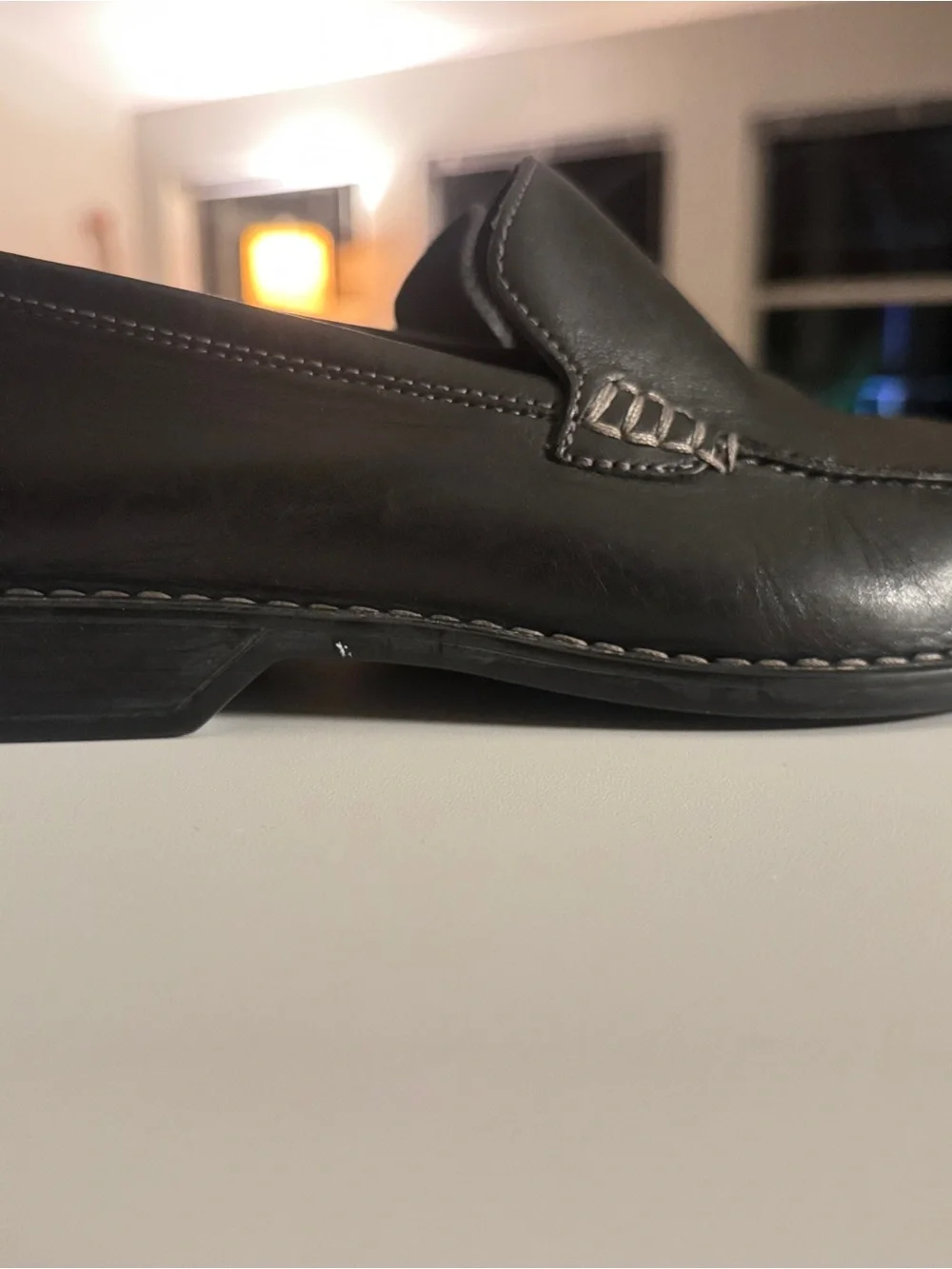 Rockport Black Leather Slip-On Loafers